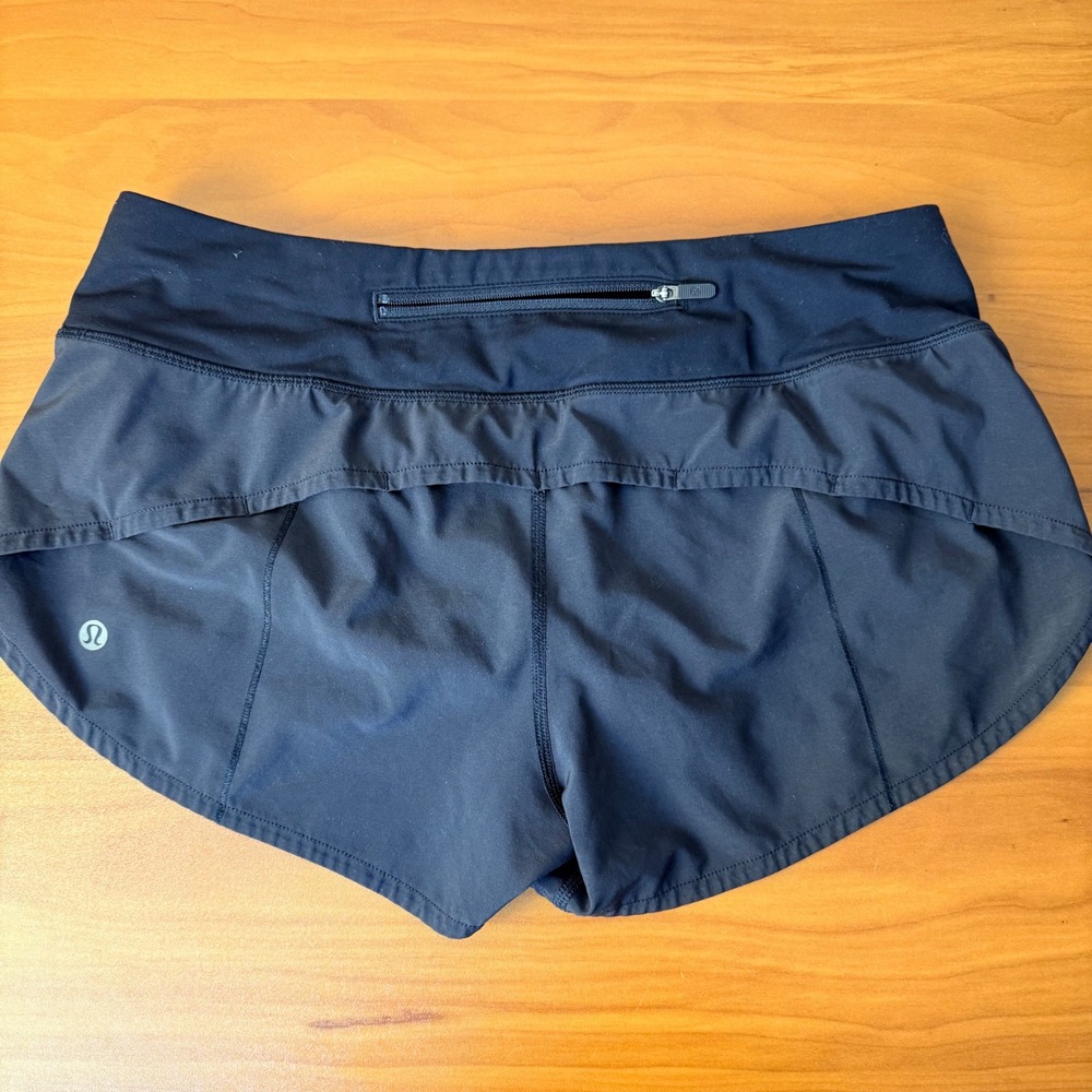 Lululemon Speed Up Mid Rise Lined Short 2.5 Black Running Shorts Size 6 - Picture 7 of 9